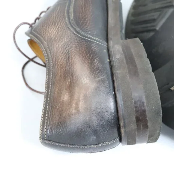 MAGNANNI FLEX Leather Brown Pebbled Leather Oxford Size‎ 9.5 M Spain LONG Laces
